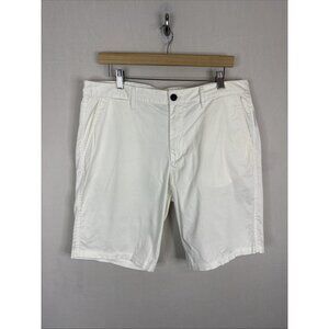 Armani Jeans White Stretch Chino Shorts Mens 33 Cotton Designer Casual